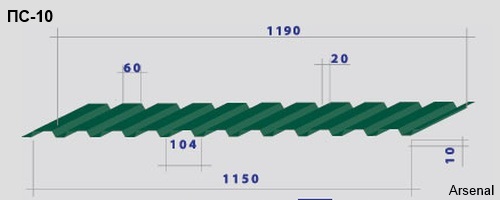 Размеры профнастил С-10