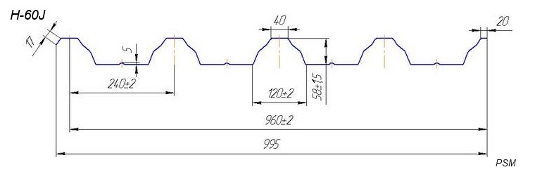 Размеры профнастил Н-60