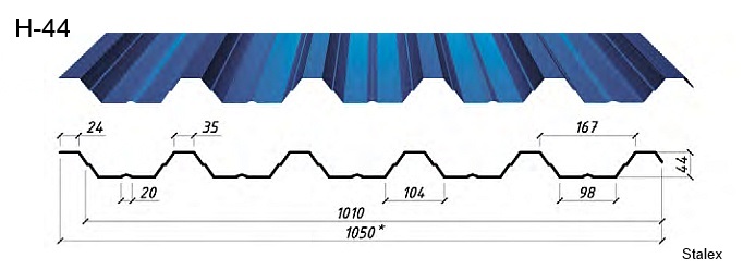 Размеры профнастил ПК-44